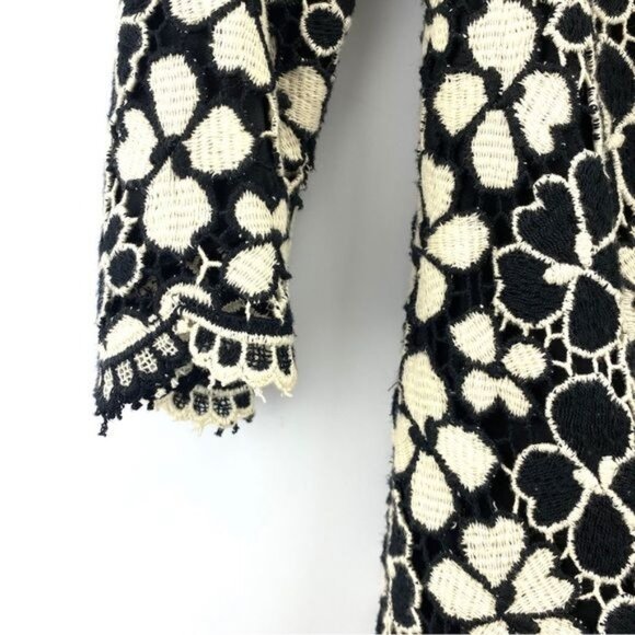 Milly of New York Cream & Black Floral Eyelet Dress size 2 - Picture 3 of 6
